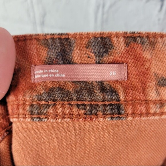 Anthropologie Pilcro The slim boyfriend crop orange pattern destroyed jeans pant - Picture 9 of 12